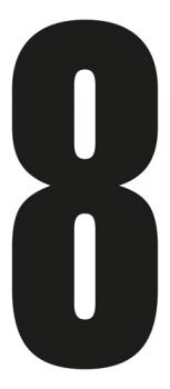 Startnummer 8 weiß/schwarz 160 x 70mm
